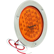 Amber 4"" round LED, stainless flange
